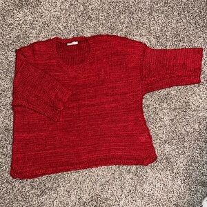 Red dress up sweater.